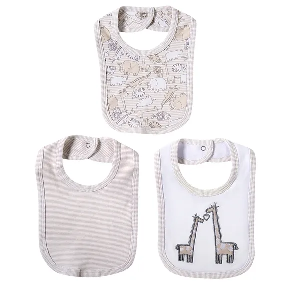 Kit 3 Babadores Bebê Bordado Suedine Tip Top