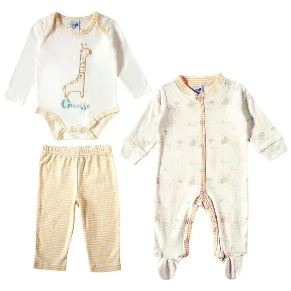 Kit Enxoval Bebê Body Calça E Macacão Suedine Tip Top