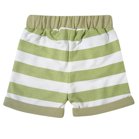 Bermuda Listrada Moletinho Estampado Bebê Tip Top