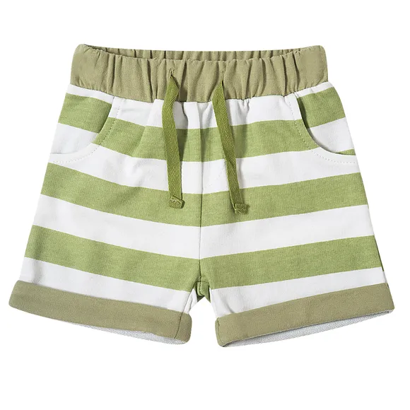 Bermuda Listrada Moletinho Estampado Bebê Tip Top