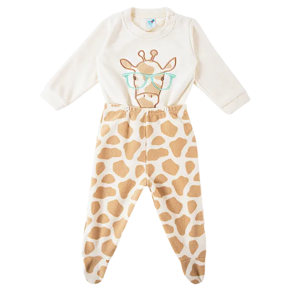 Pijama Longo Soft Girafa Bebê Tip Top