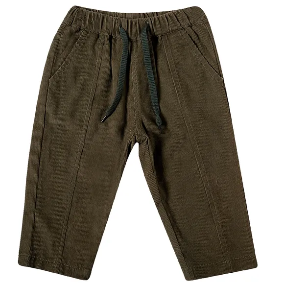 Calça Estampa Lisa Verde Veludo Bebê Tip Top