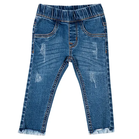 Calça Estampa Lisa Jeans Com Elastano Bebê Tip Top