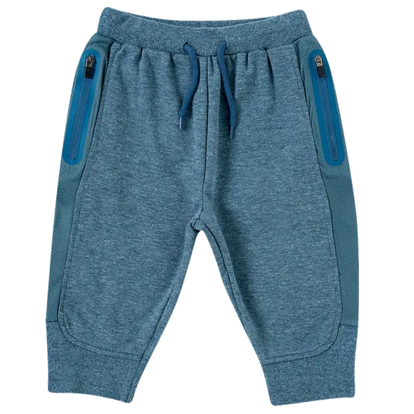 Calça Estampa Lisa Azul Moletinho Bebê Tip Top