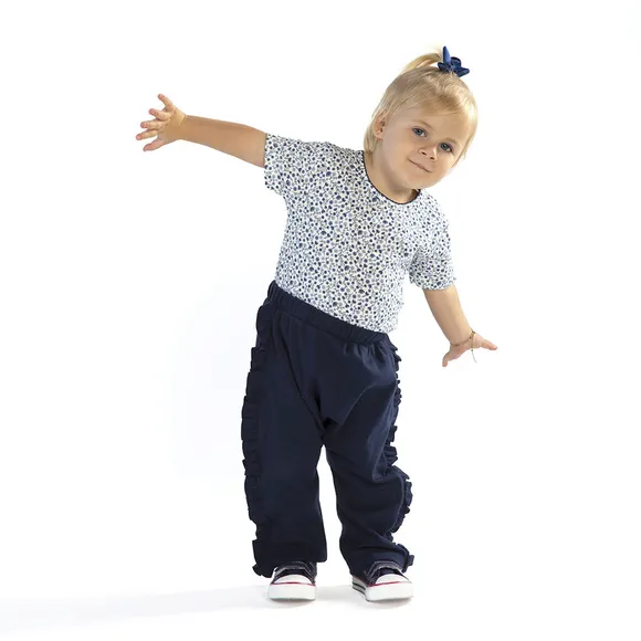 Calça Bebê Marinho Suedine  Tip Top