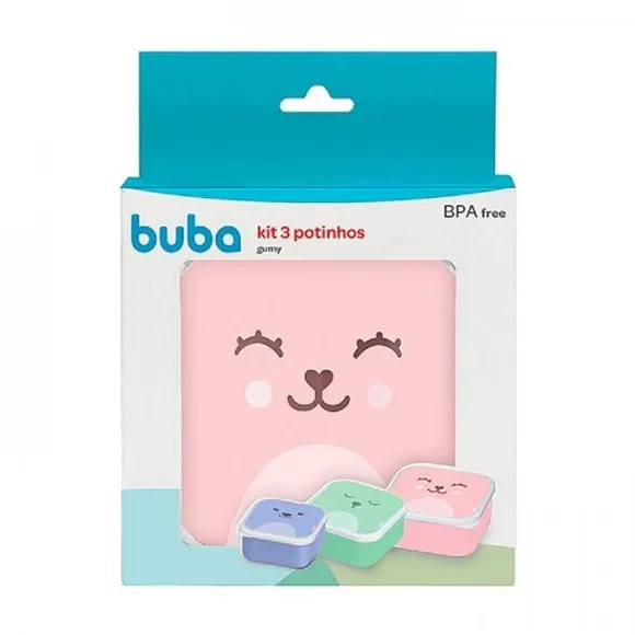 Kit 3 Potes Gumy Rosa Buba