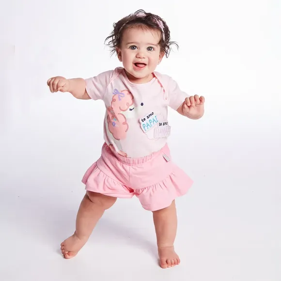 Shorts Rosa Bebê Cotton Tip Top