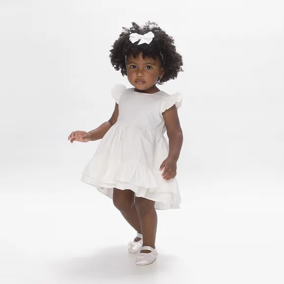 Vestido Festivo Com Bundinha Tricoline Bebê Tip Top