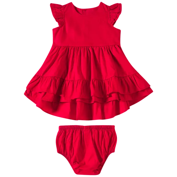 Vestido Festivo Com Bundinha Tricoline Bebê Tip Top