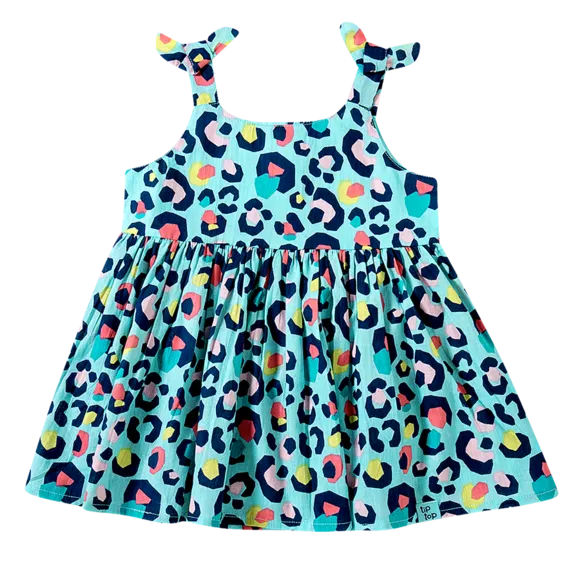 Vestido Com Chapéu Onça Tricoline Bebê Tip Top