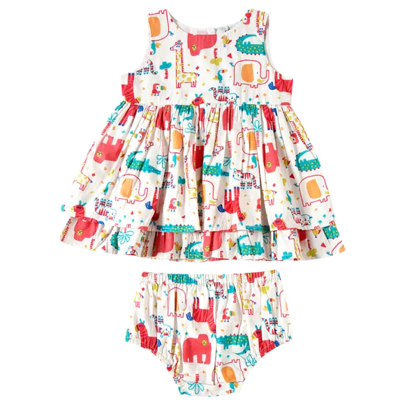 Vestido Zoo Tricoline Bebê Tip Top
