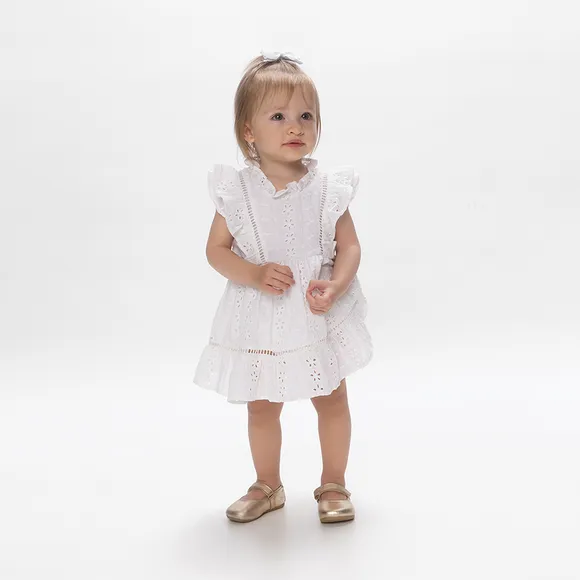 Vestido Festivo Com Bundinha Laise Bebê Tip Top