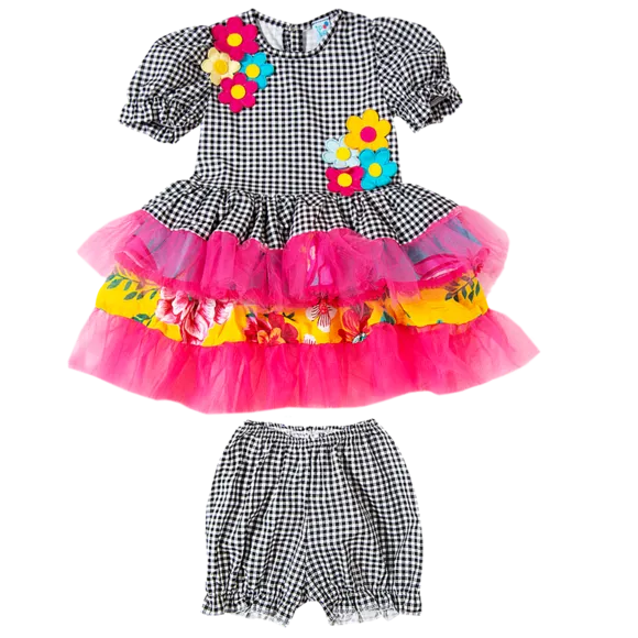 Vestido Xadrez Festa Junina Chita Bebê Tip Top