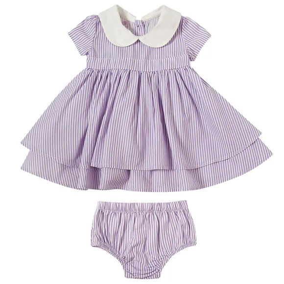 Vestido Manga Curta Liso Tricoline Bebê Tip Top