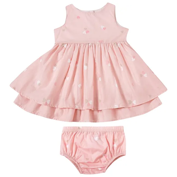 Vestido Sem Manga Coraçãozinho Tricoline Bebê Tip Top
