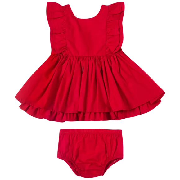 Vestido Manga Curta Batizado Tricoline Bebê Tip Top