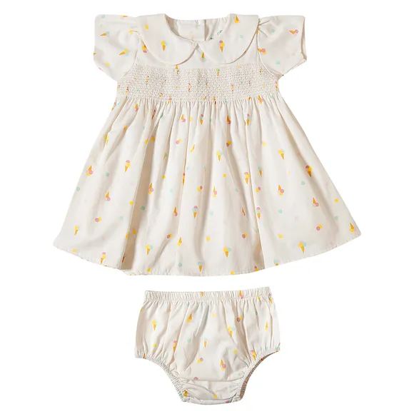 Vestido Manga Curta Sorvete Fustão Bebê Tip Top