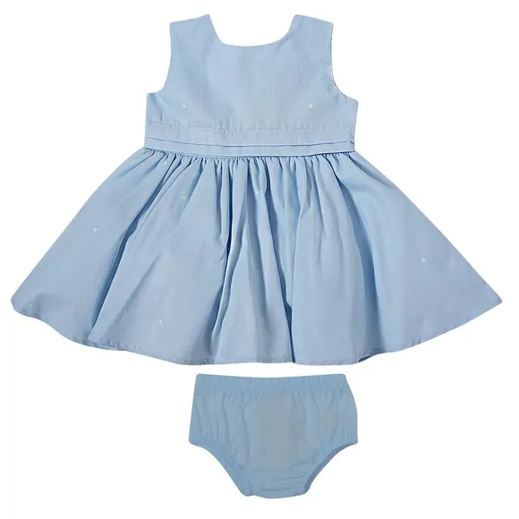Vestido Básico Azul Fustão Bebê Tip Top