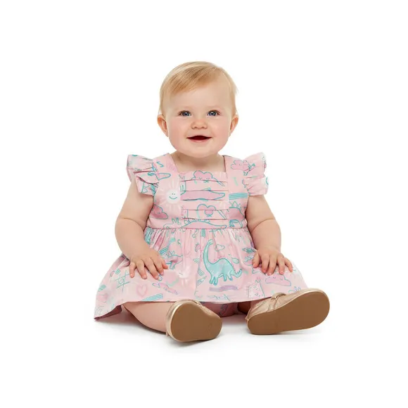 Vestido Manga Curta Bebê Dina Tricoline Tip Top