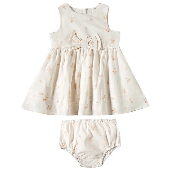 Vestido Sem Manga Bebê Floral Tricoline Tip Top