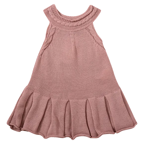 Vestido Bebê Rose Tricot Tip Top