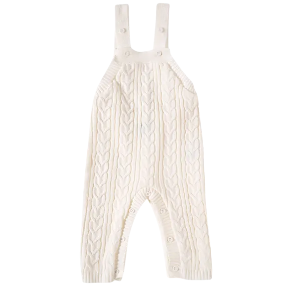 Jardineira Batizado Básica Bebê Tricot Tip Top