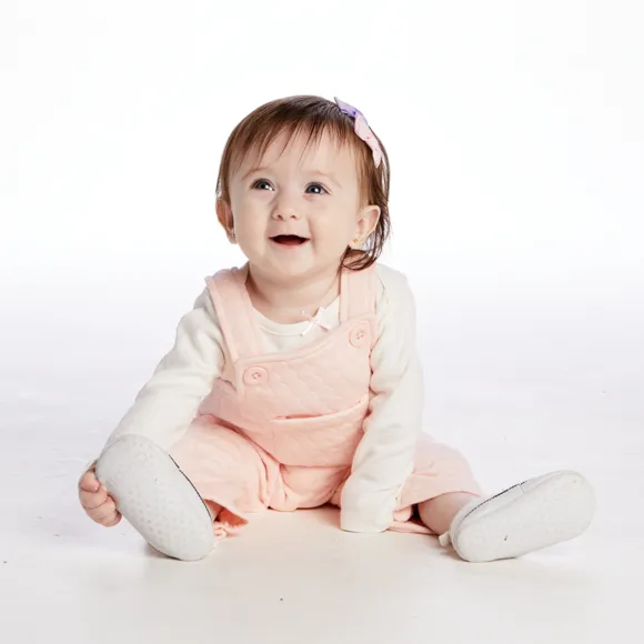 Jardineira Longa Com Body Bebê Meia Malha Tip Top