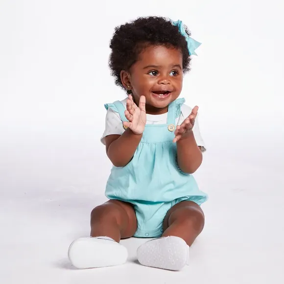 Jardineira Curta Com Body Bebê Ribana Tip Top
