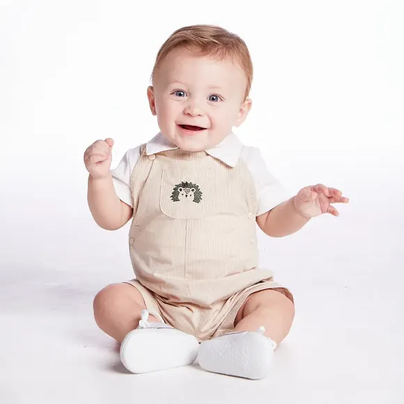 Jardineira Com Camiseta Bebê Festivo Tricoline Tip Top