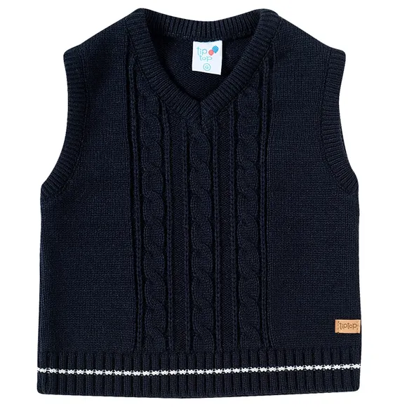 Colete Bebê Marinho Tricot Tip Top