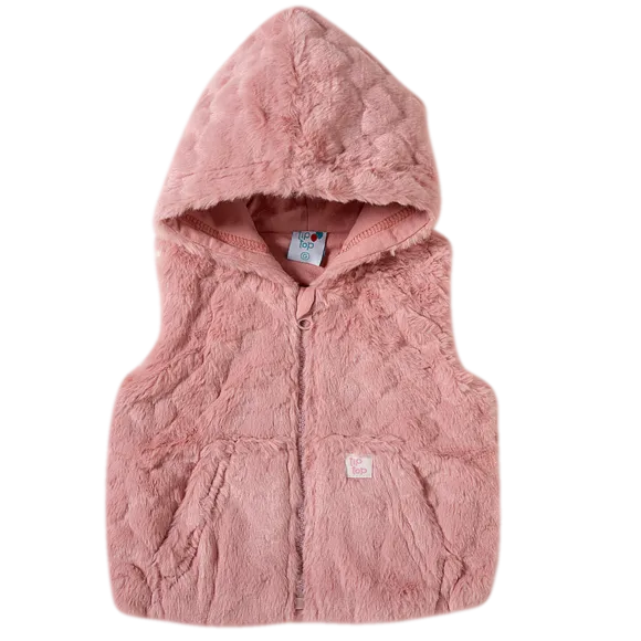 Colete Bebê Com Capuz Estampa Lisa Pelúcia Tip Top