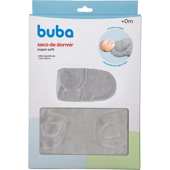 Cueiro Saco De Dormir Baby Super Soft Cinza Buba