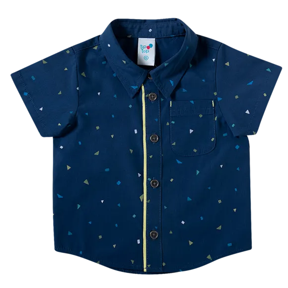 Camisa Marinho Tricoline Bebê Tip Top