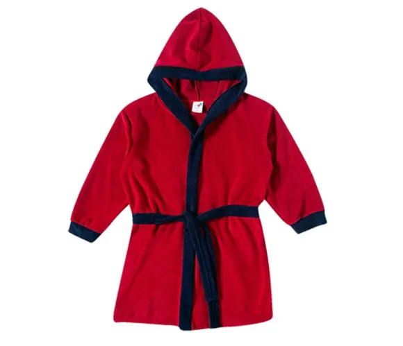 Roupão Com Capuz Vermelho Atoalhado Bebê Tip Top