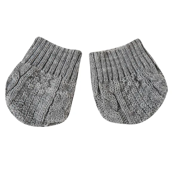 Luva Tricot Cinza Mescla Bebê