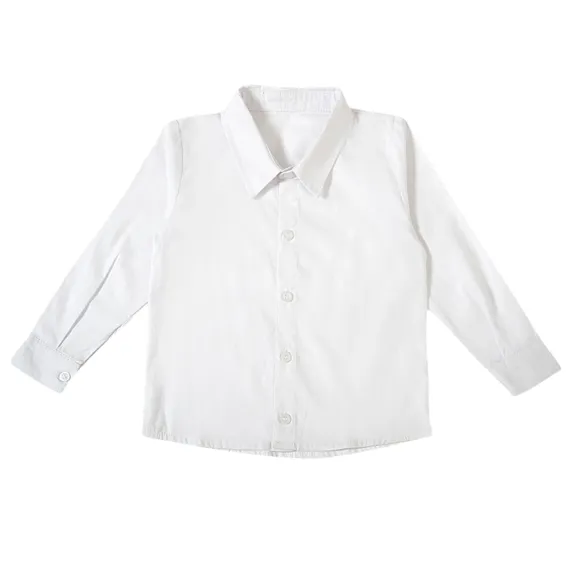 Camisa Manga Longa Bebê Batizado Tricoline Tip Top