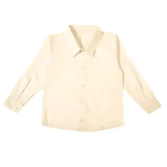 Camisa Manga Longa Bebê Batizado Tricoline Tip Top