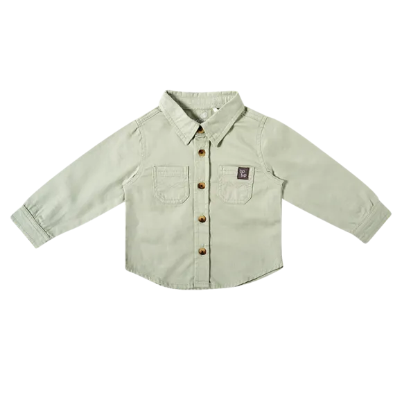 Camisa Estampa Lisa Manga Longa Sarja Bebê Tip Top