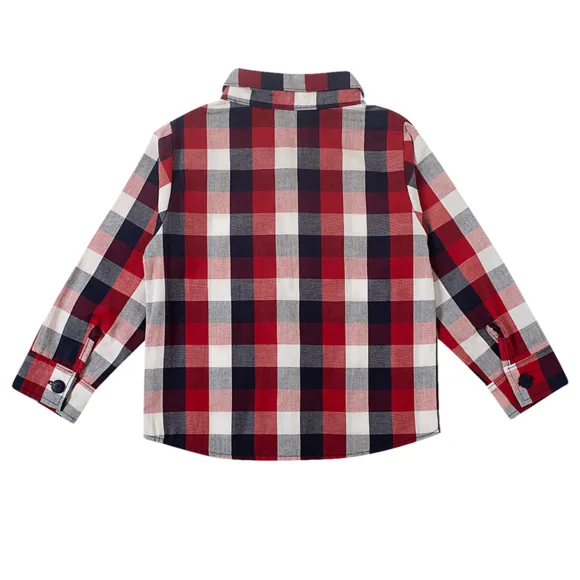 Camisa Manga Longa Xadrez Festa Junina Tricoline Bebê Tip Top