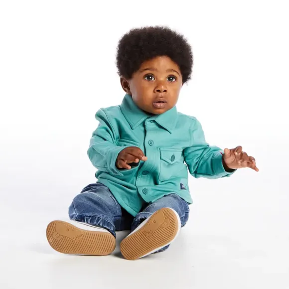 Camisa Bebê Manga Longa Azul Moletinho Tip Top
