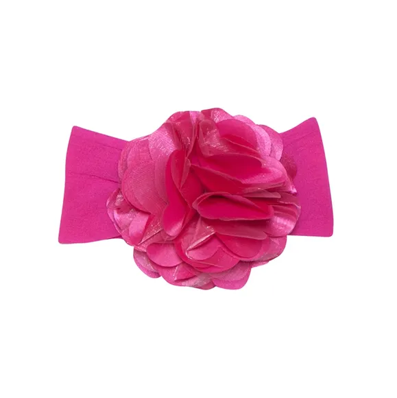 Faixa Para Cabelo Com Aplique De Rosa Bebê Tip Top