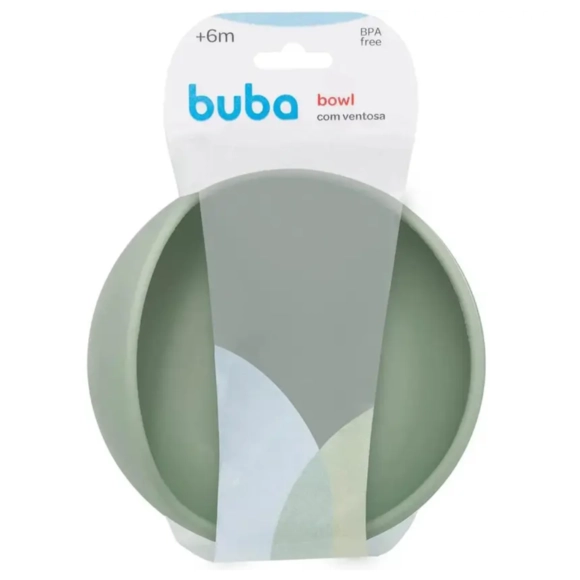 Bowl De Silicone Com Ventosa Redondo Verde Buba