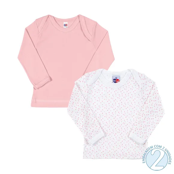Kit 2 Peças Camiseta Manga Longa Bebê