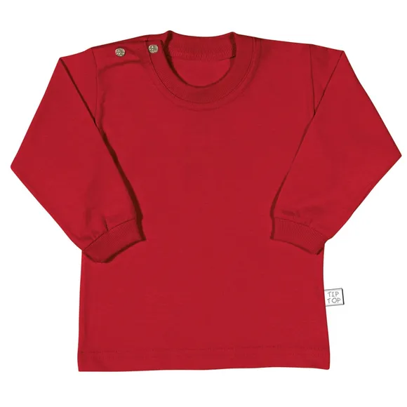 Camiseta Básica Festiva Manga Longa Meia Malha Bebê Tip Top