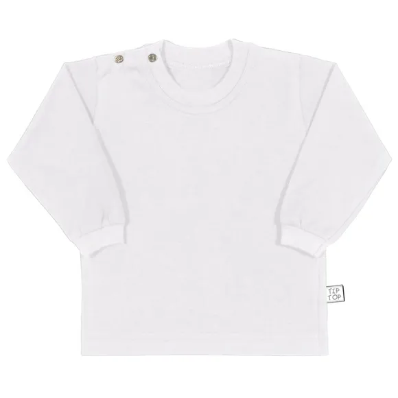Camiseta Básica Festiva Manga Longa Meia Malha Bebê Tip Top