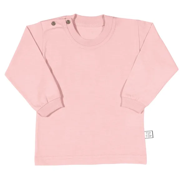 Camiseta Bebê Manga Longa Básica Sem Estampa Meia Malha