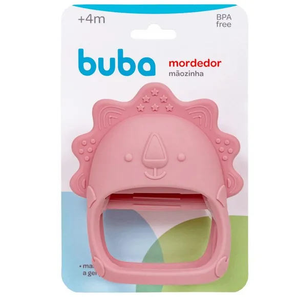 Mordedor De Silicone Mãozinha Com Pega Rosa Buba