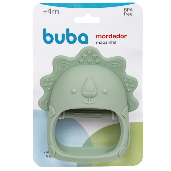 Mordedor De Silicone Mãozinha Com Pega Verde Buba