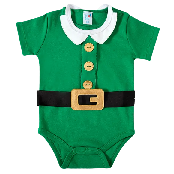 Body De Natal Festivo Suedine Bebê Tip Top