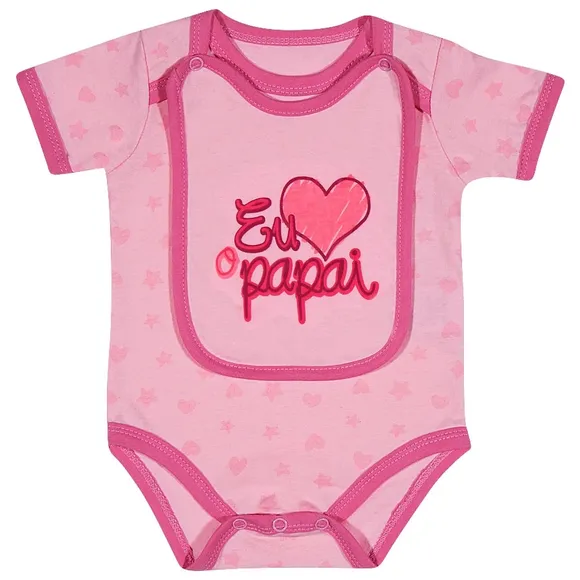 Body Bebê Divertido Eu Amo O Papai / Eu Amo A Mamãe